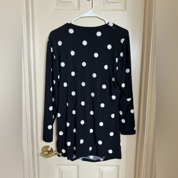 KASPAR Polka Dot Wrap Blouse, Size XL - Picture 4 of 4